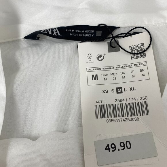 Zara White Pleated Skirt Medium NWT - Picture 4 of 5